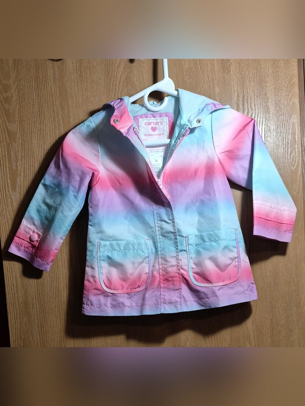 Carter's Girls' Ombré Rain slicker Rain Jacket 3T.